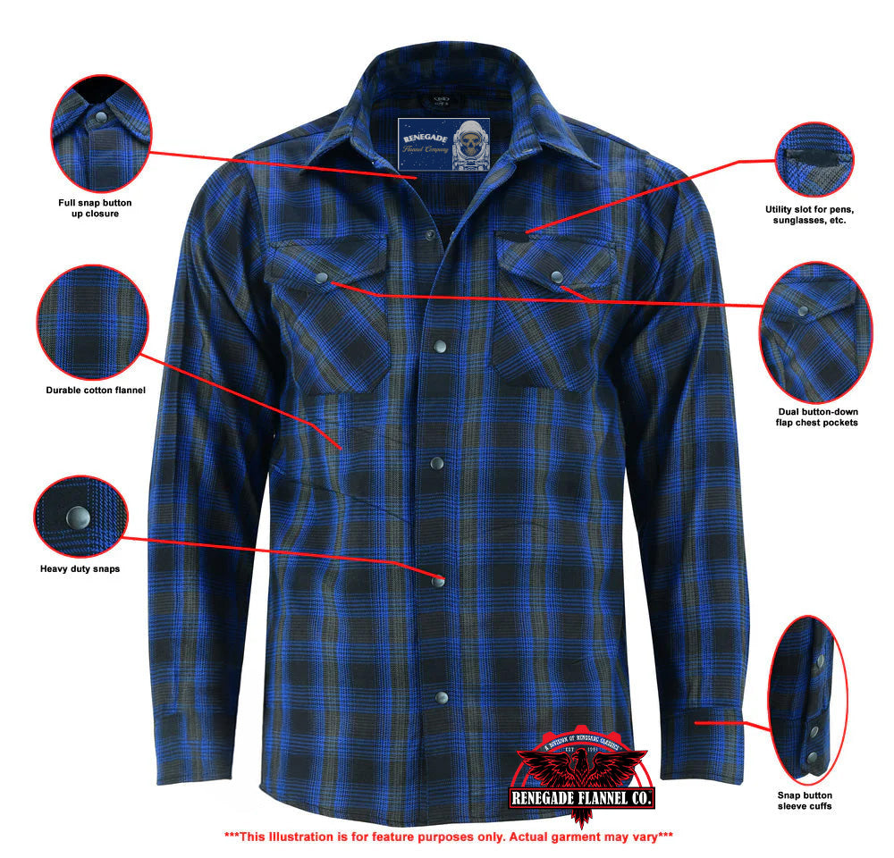 DS4681 Flannel Shirt - Daze Blue and Black - Image 2