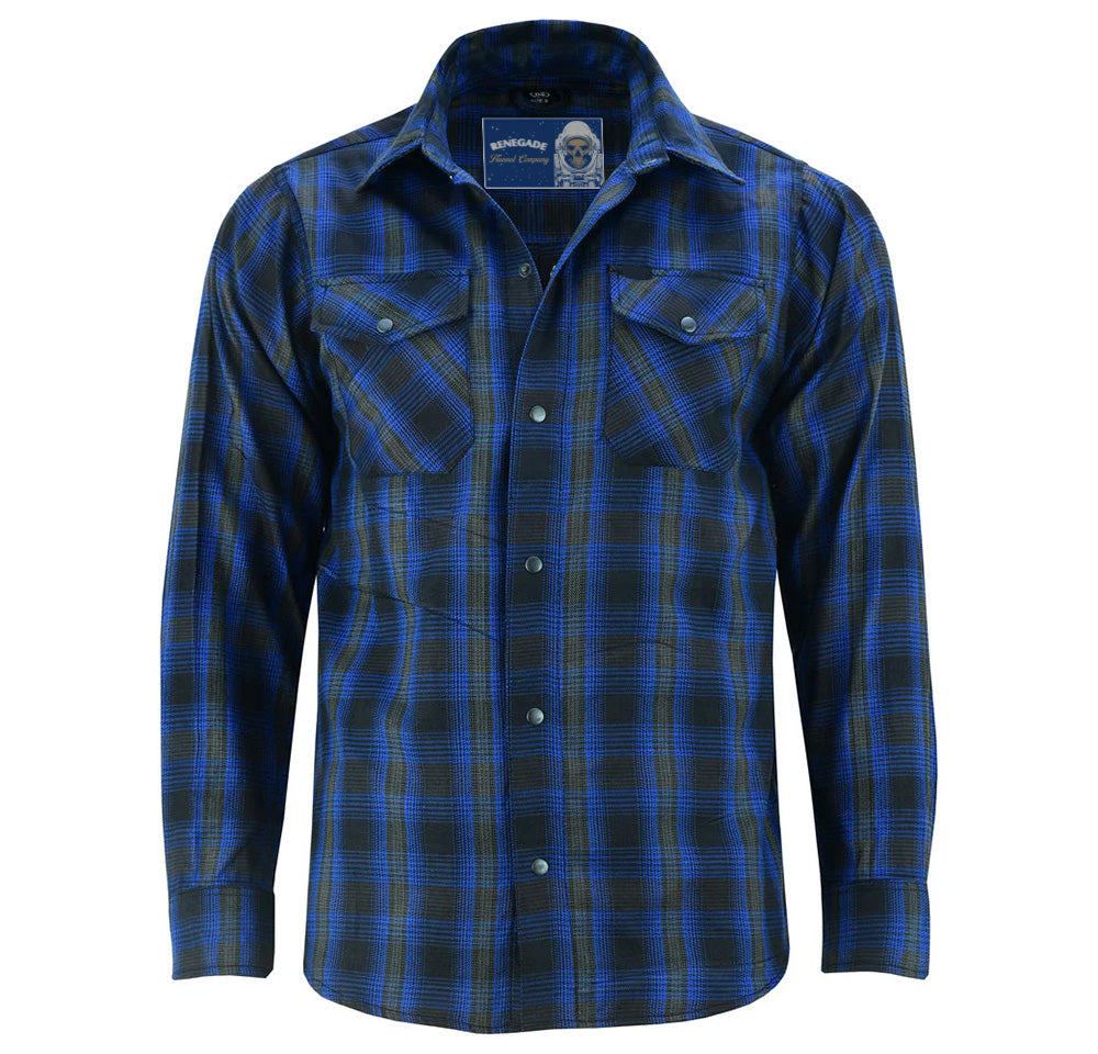 DS4681 Flannel Shirt - Daze Blue and Black - Image 4