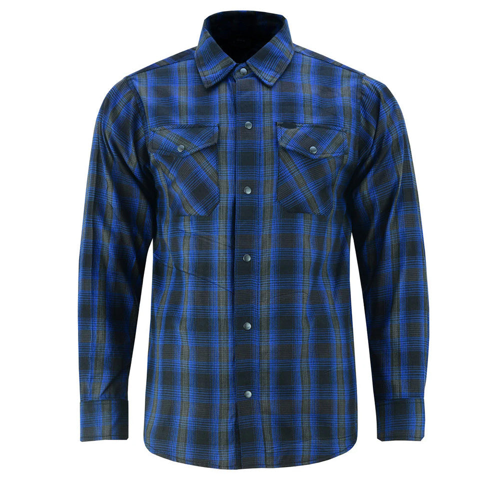 DS4681 Flannel Shirt - Daze Blue and Black - Image 3