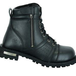 DS9731 Men's 6'' Side Zipper Plain Toe Boot W/Perforation