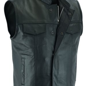 AM9192 Concealed Snap Closure, Scoop Collar & Hidden Zipper