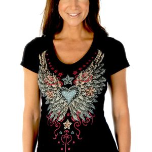 7154BLK Vintage Wings & Stars