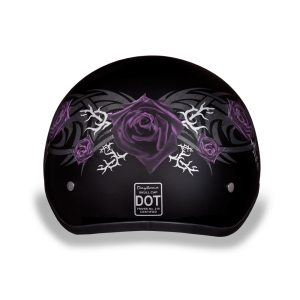 D6-PR D.O.T. DAYTONA SKULL CAP - W/ PURPLE ROSE