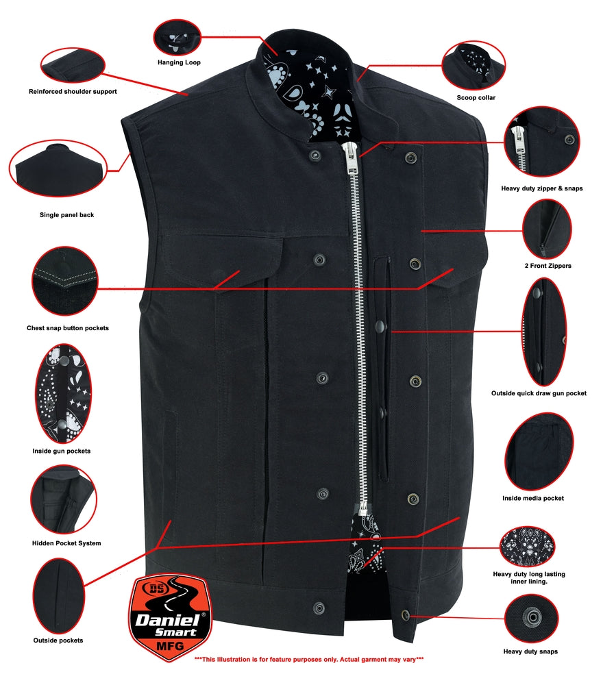 DS909 Men's Modern Utility Style Canvas Vest - Image 2