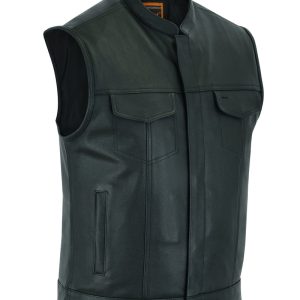 DS189A Concealed Snap Closure, Milled Cowhide, Scoop Collar & Hidden