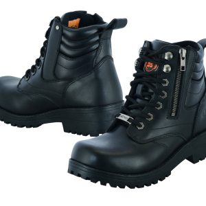DS9768 Women's Side Zipper Plain Toe Boots