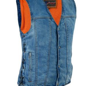 DM905BU Men's Single Back Panel Concealed Carry Denim Vest