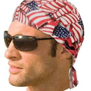 HW2612 Heaadwrap Tossed American Flag