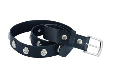 BLT2017 Skull Heads Black Genuine Leather Belt - Image 2