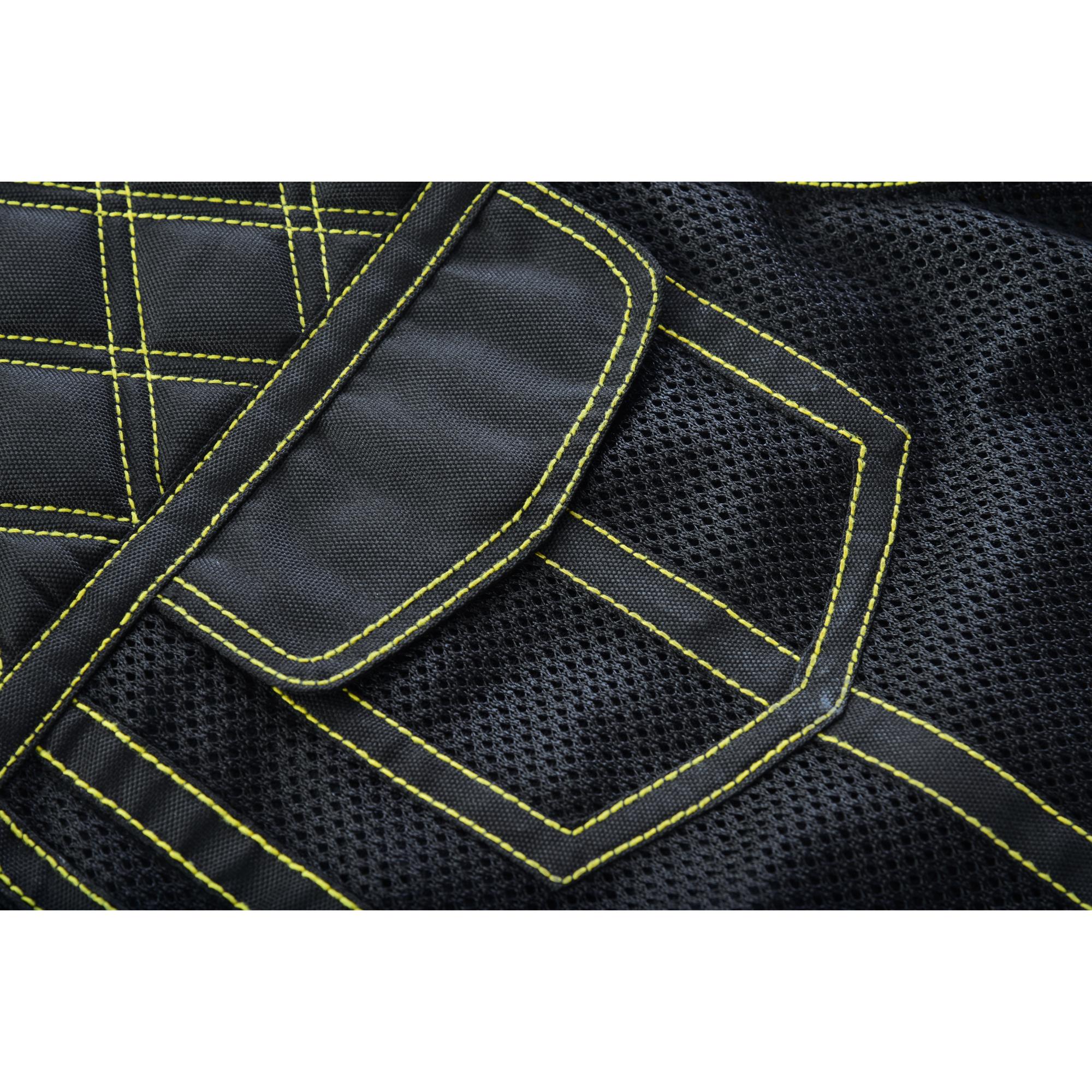 Nitro Rush Men’s Black Mesh Textile Vest with Yellow Diamond Stitch - Image 14