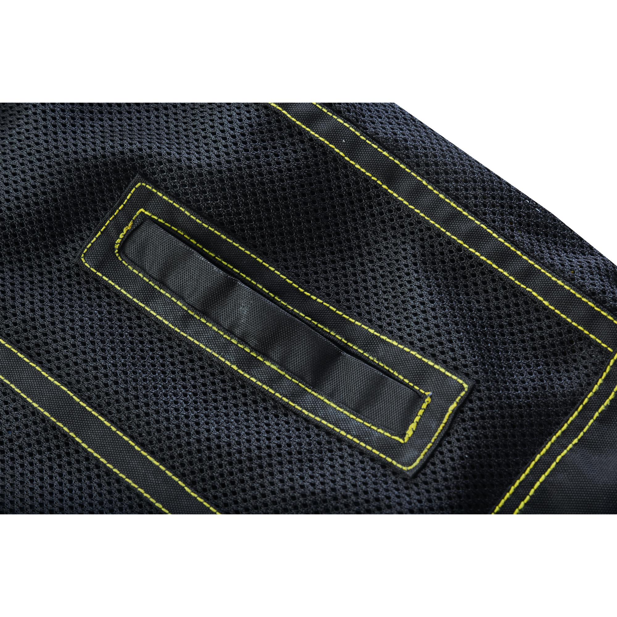 Nitro Rush Men’s Black Mesh Textile Vest with Yellow Diamond Stitch - Image 15