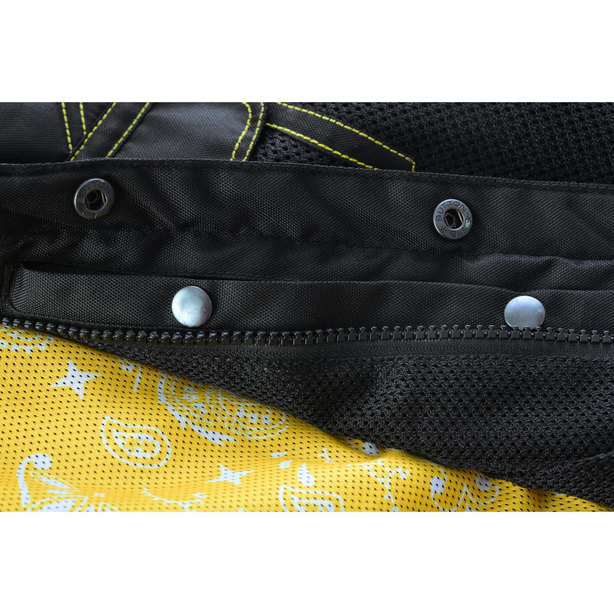 Nitro Rush Men’s Black Mesh Textile Vest with Yellow Diamond Stitch - Image 18