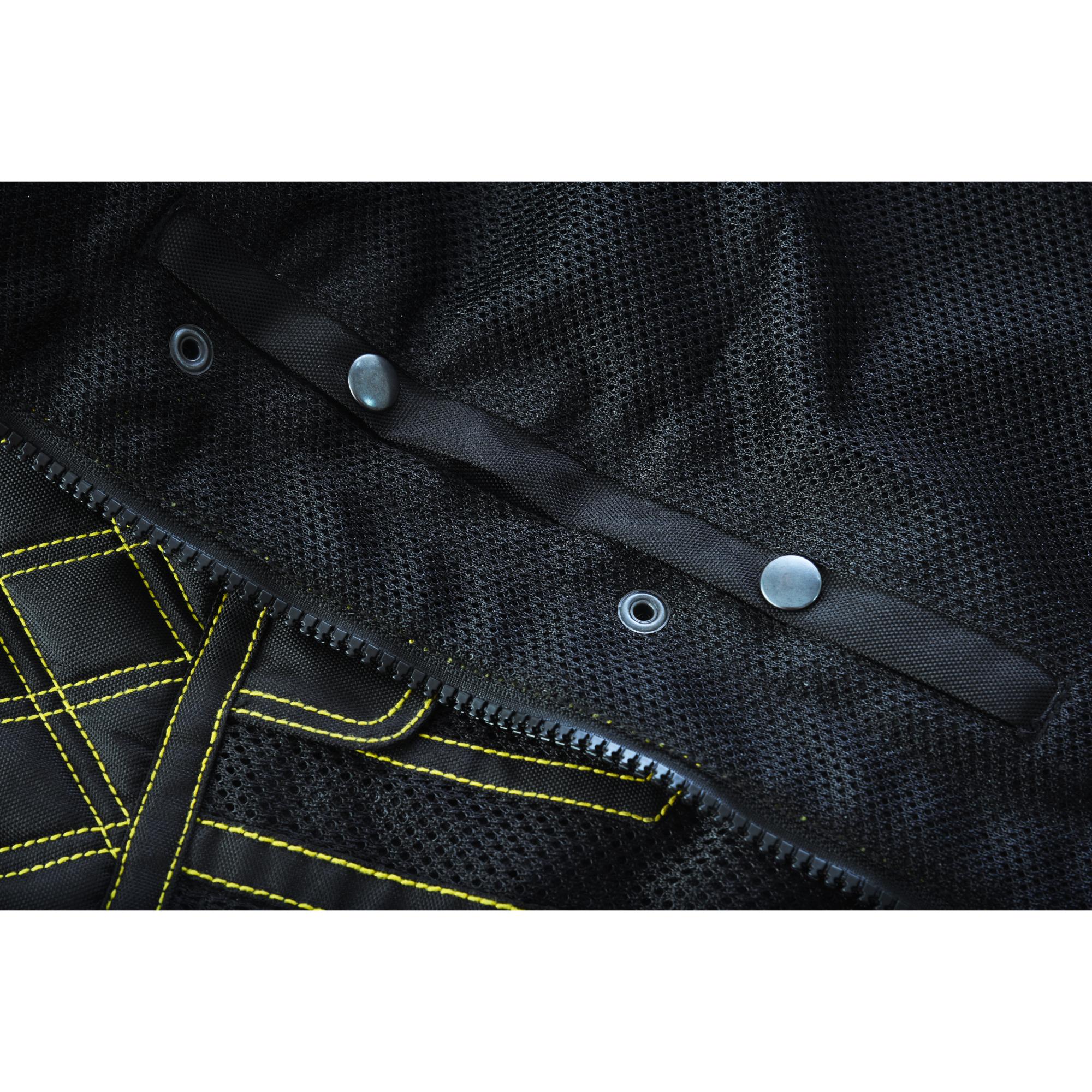 Nitro Rush Men’s Black Mesh Textile Vest with Yellow Diamond Stitch - Image 19