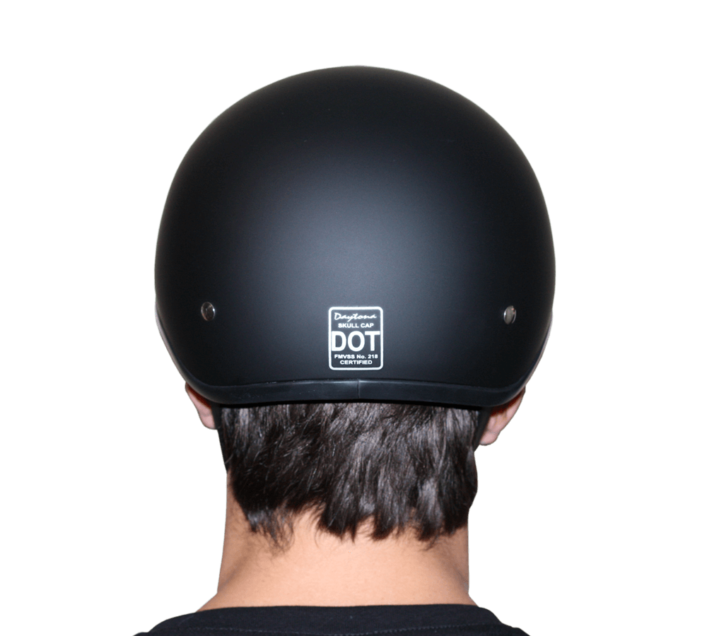 DOT Approved Daytona Motorcycle Half Face Helmet - Skull Cap Graphics for Men & Women, Scooters, ATVs, UTVs & Choppers - W/ Skull Flames Red - Image 9