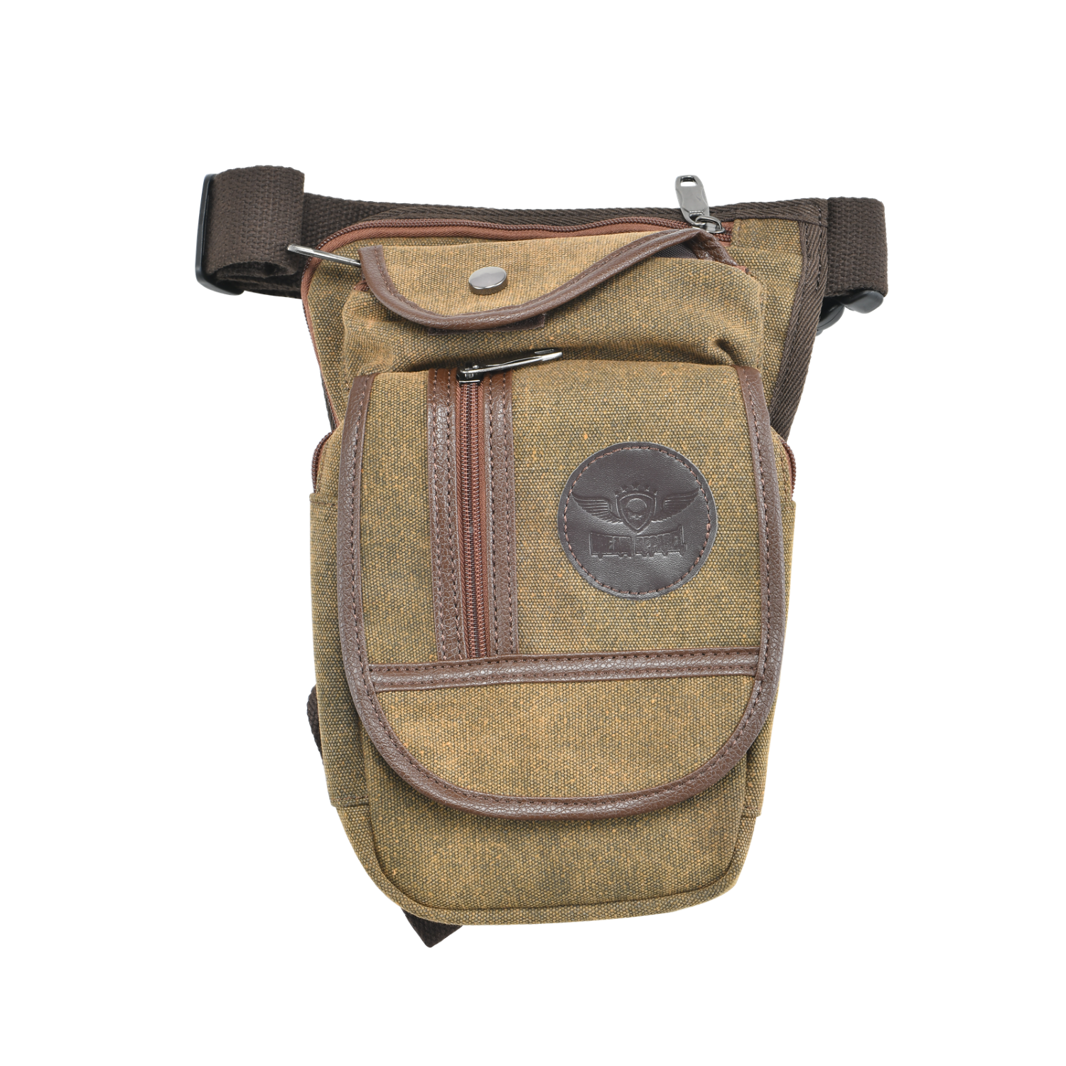 Brown Thigh Bag, Leg Bag Canvas