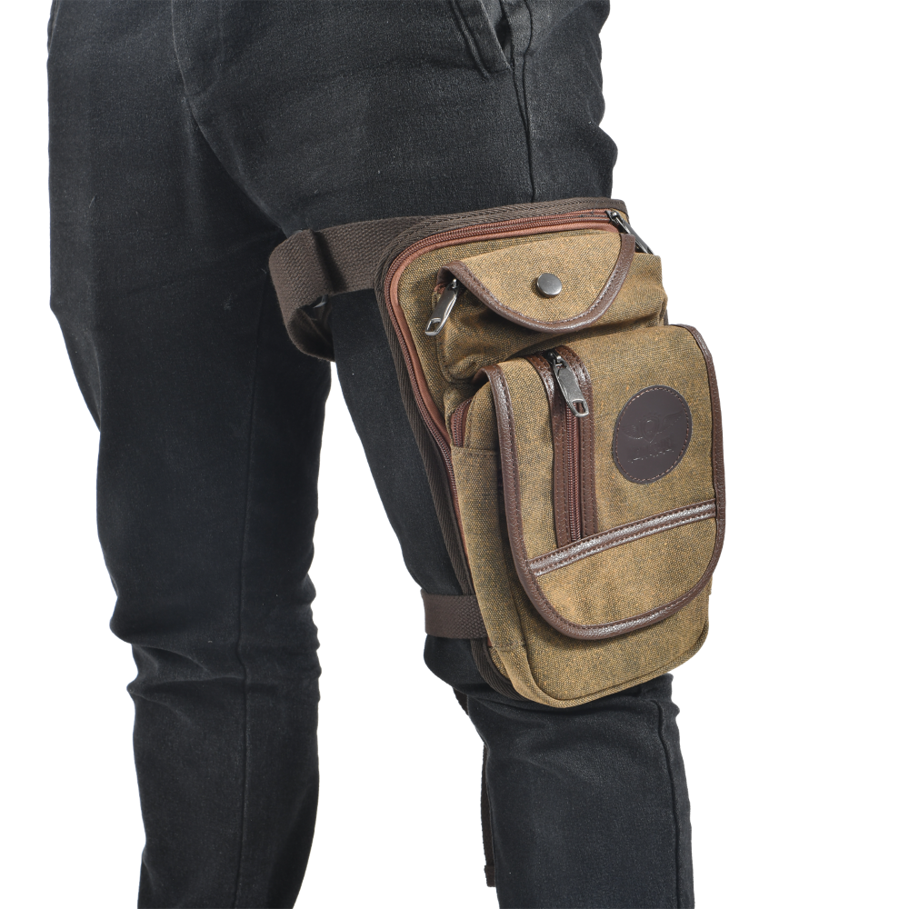 Brown Thigh Bag, Leg Bag Canvas - Image 3