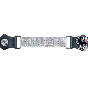 Dream Apparel Heart and Rose Black Chrome Motorcycle Vest Extender with Bling Bling Chains for Women