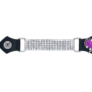 Dream Apparel Heart & Rose Purple Chrome Motorcycle Vest Extender with Bling Bling Chains for Women