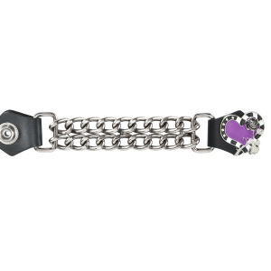 Heart Rose Purp Chrome Vest Extender