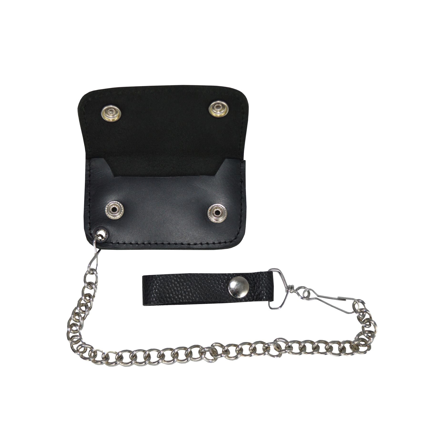 Dream Apparel Black Leather Motorcycle Chain Coins Wallet - Image 2