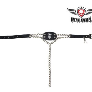 Red & White Stainless Steel Motorcycle Chain Bracelet