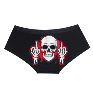 Dream Apparel Skeleton Showing The Middle Finger Men's Underwear Boxer Low Rise Brief Underpants