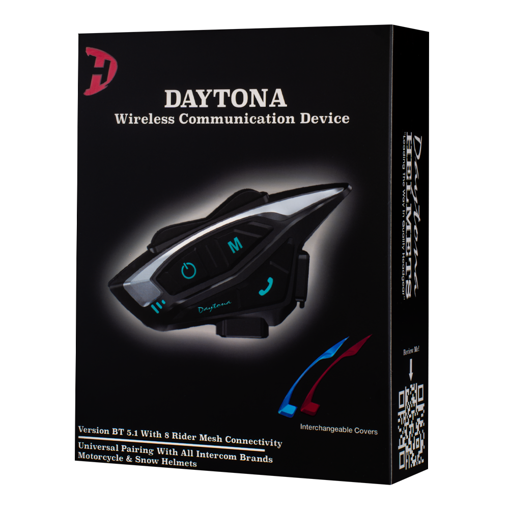Daytona Helmets Motorcycle Bluetooth Headset - Motorcycle Communication System For All Types of Helmets - 1