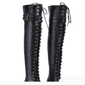 Ladies Knee High Laced Boots By Dream Apparel