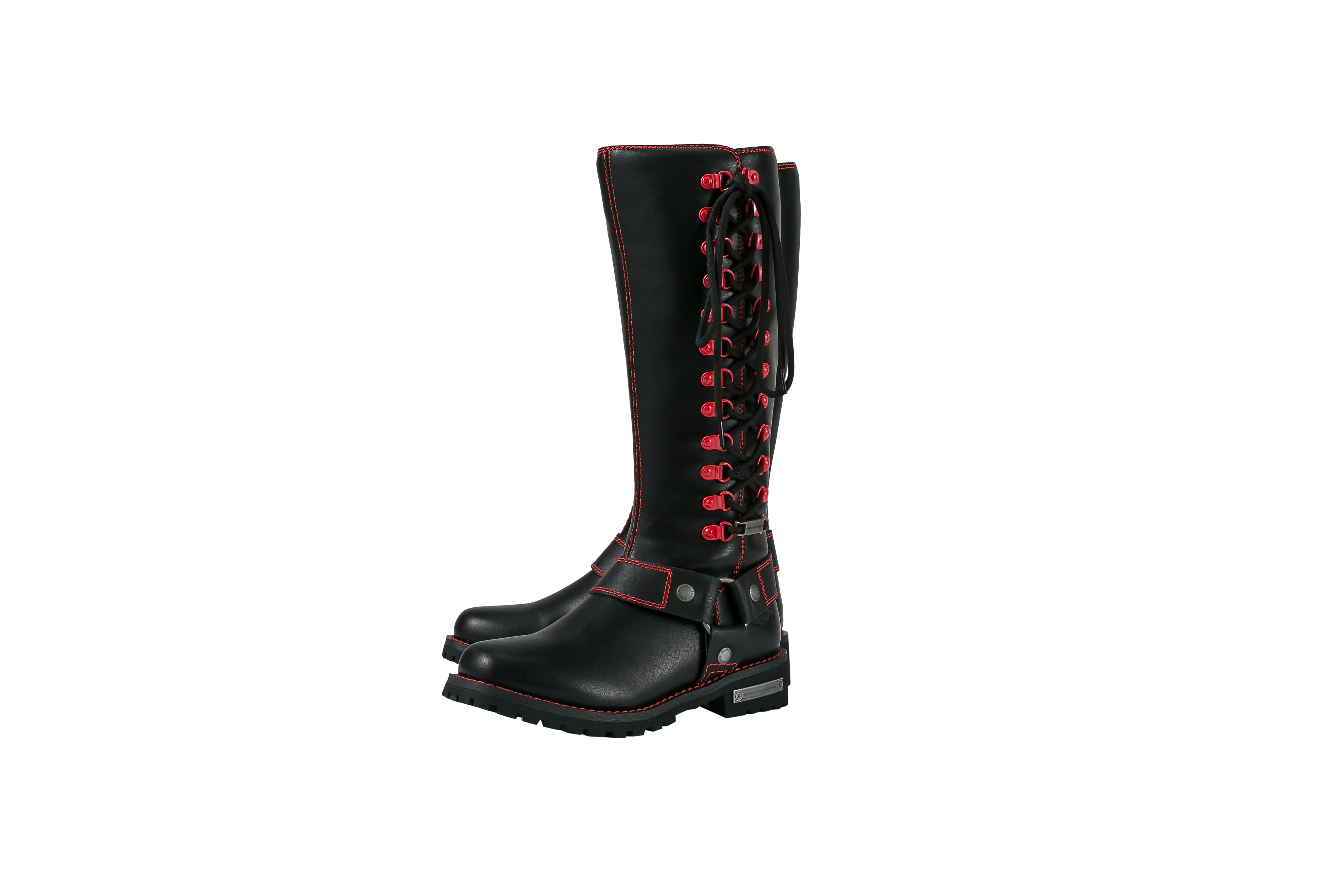 Dream ApparelĀ® Women Biker Long Boots with Red Laces - Image 2