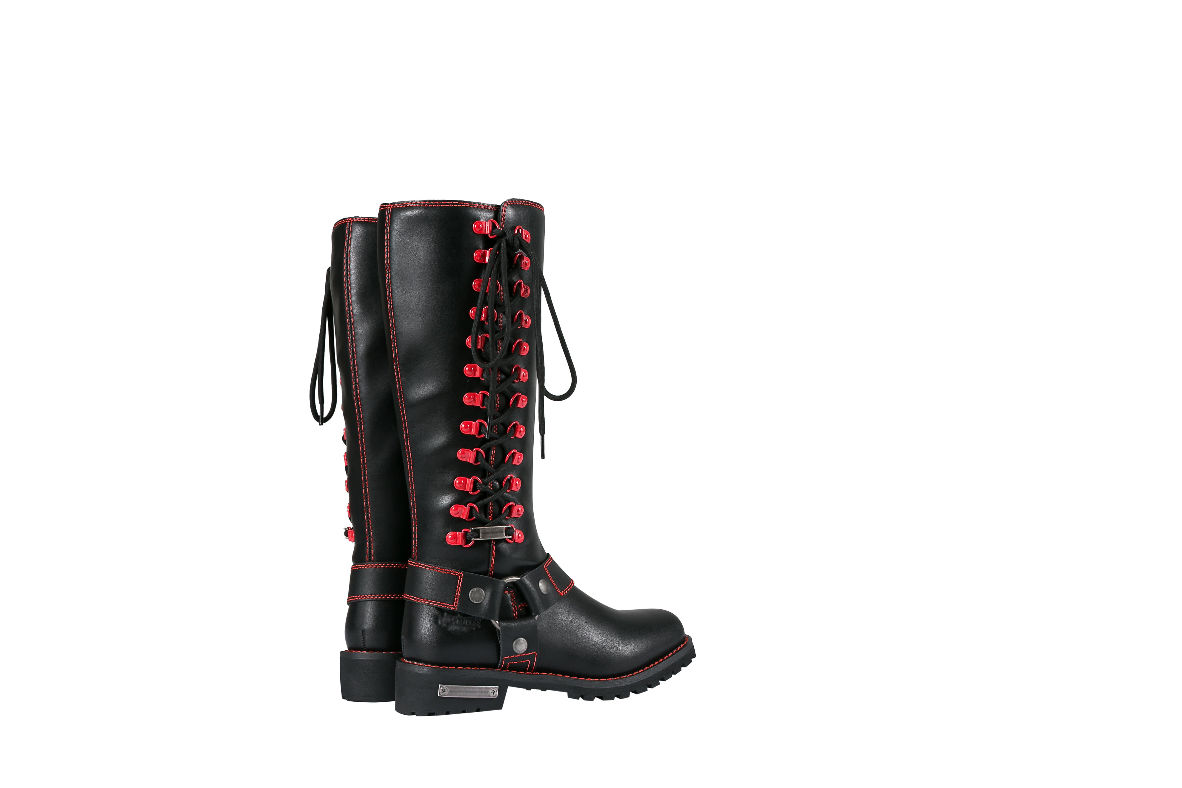 Dream ApparelĀ® Women Biker Long Boots with Red Laces - Image 4