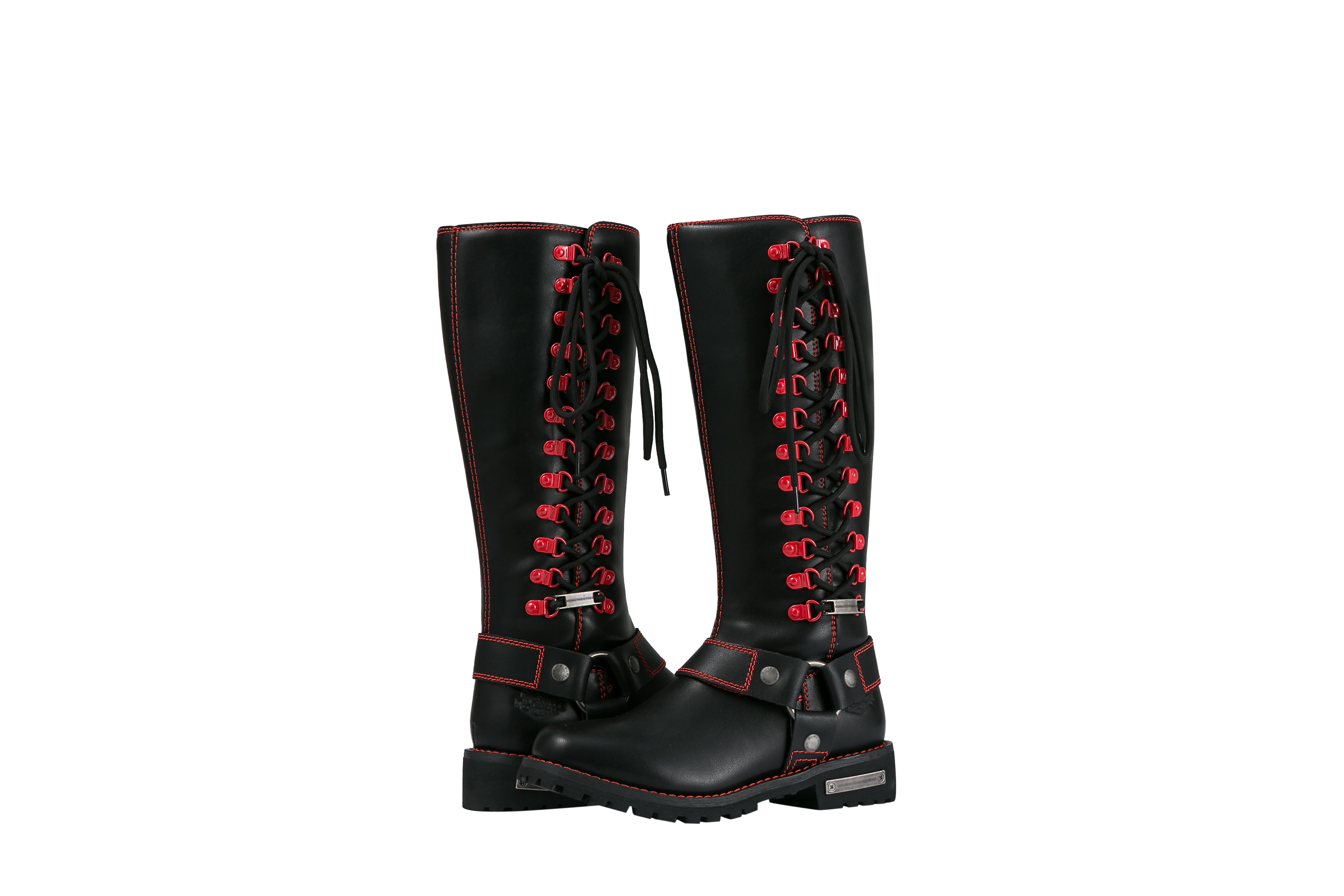 Dream ApparelĀ® Women Biker Long Boots with Red Laces - Image 7