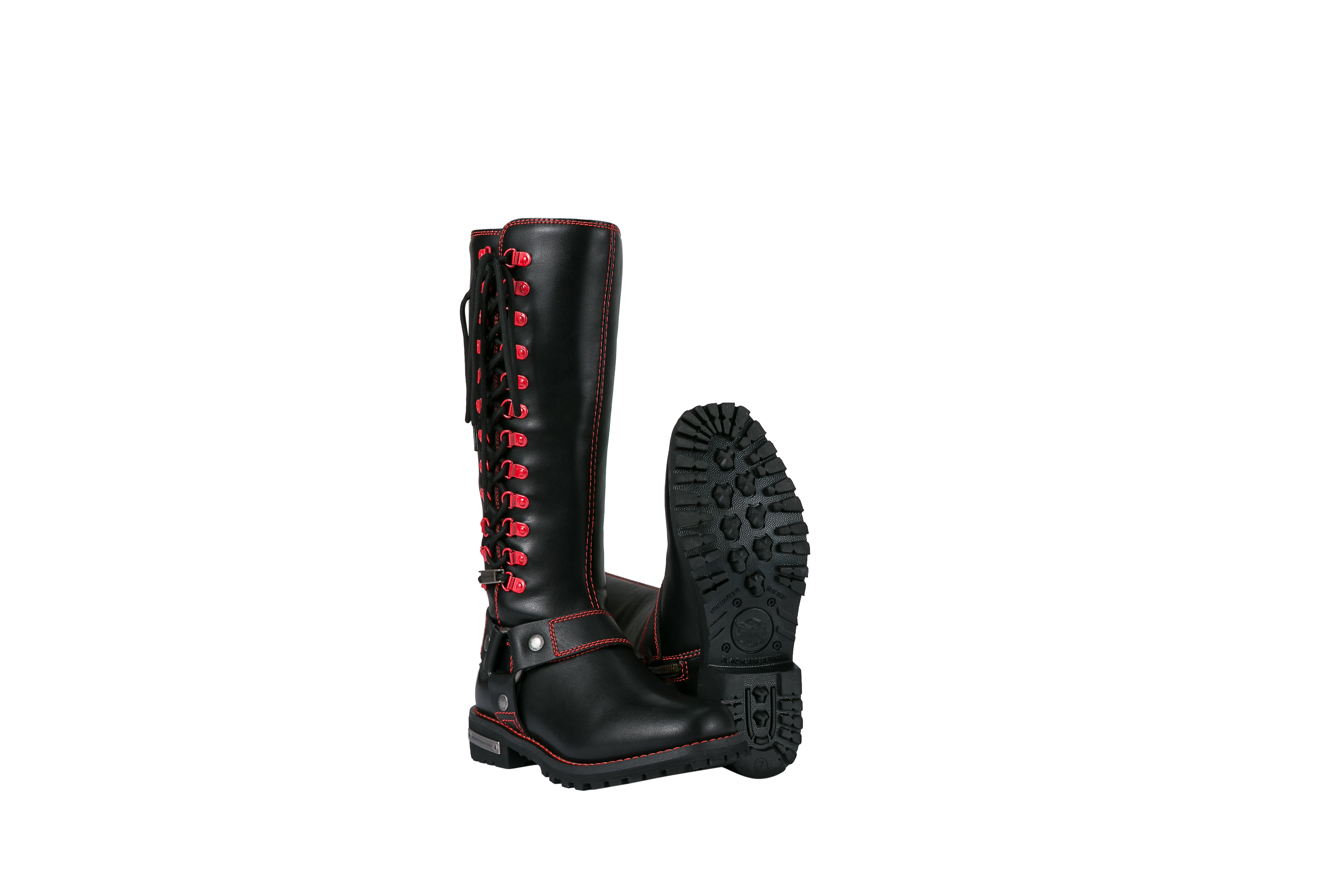 Dream ApparelĀ® Women Biker Long Boots with Red Laces - Image 8
