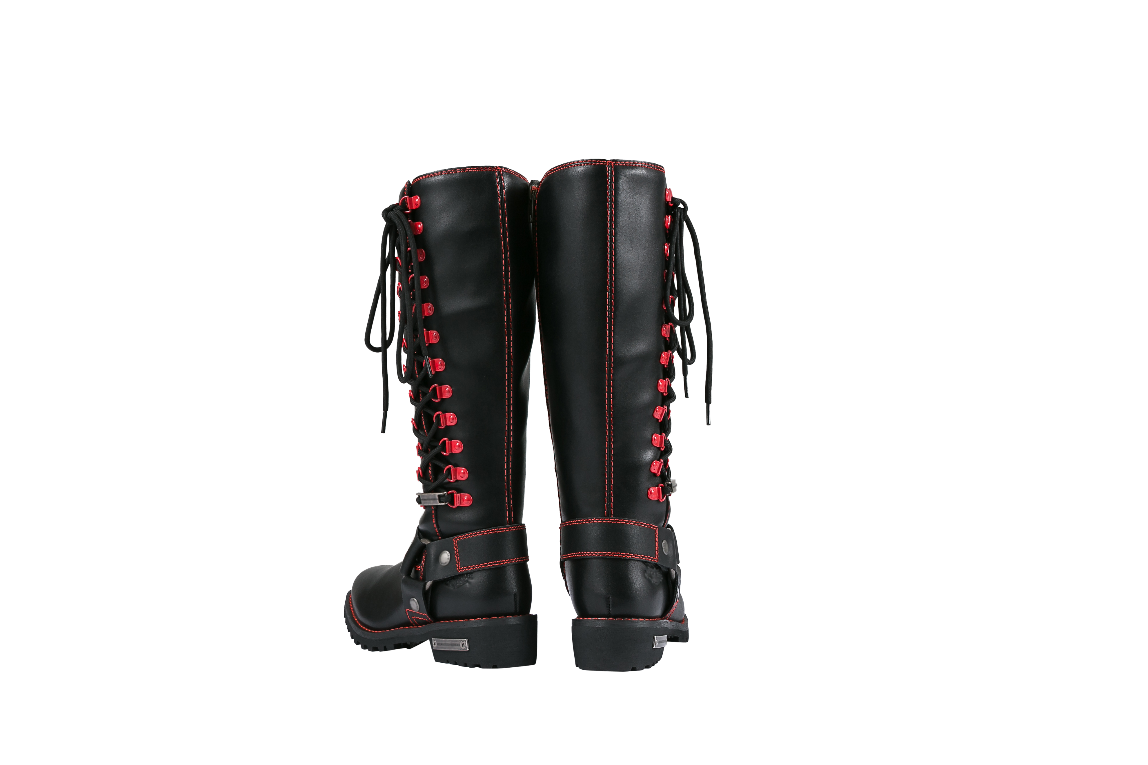 Dream ApparelĀ® Women Biker Long Boots with Red Laces - Image 9