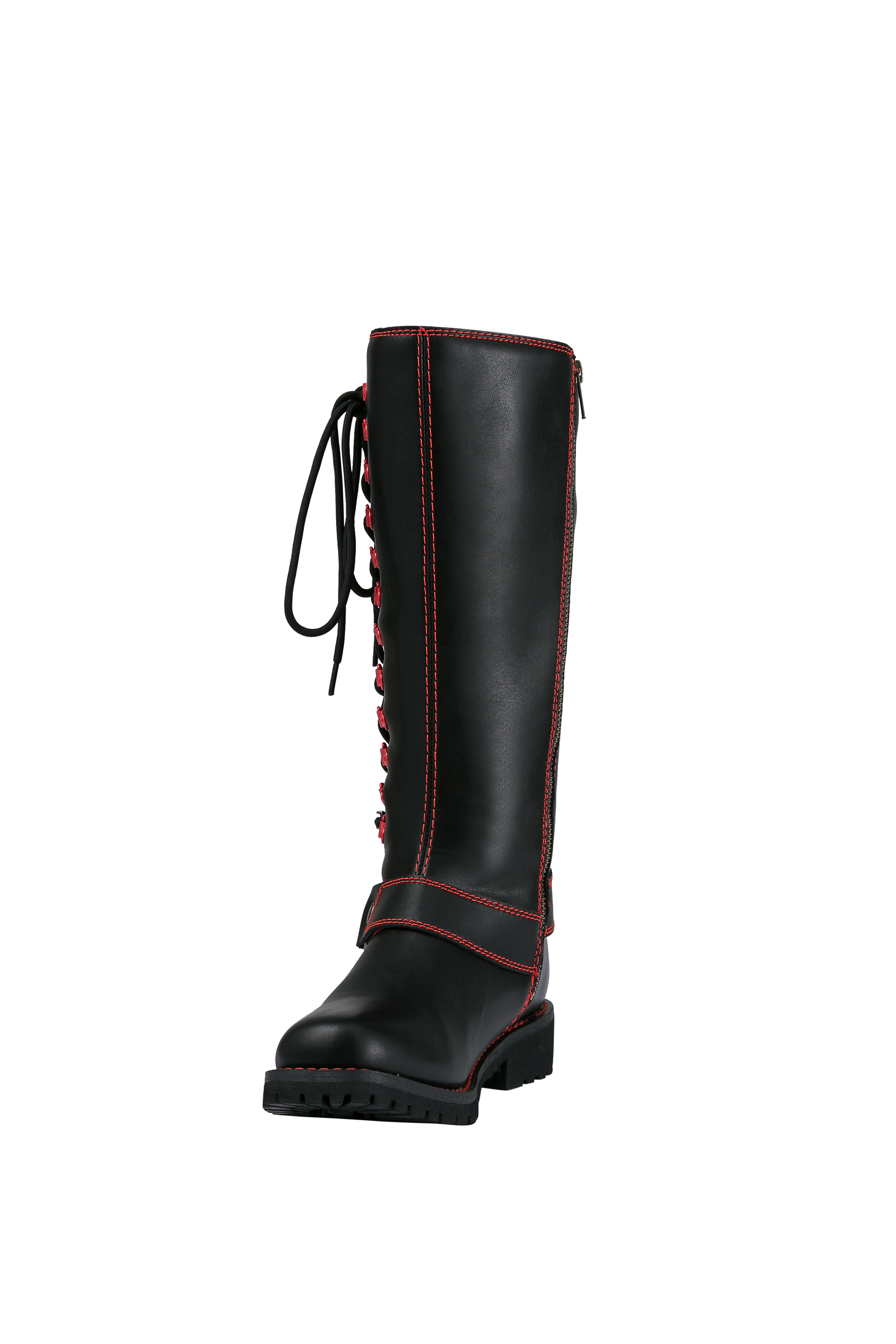 Dream ApparelĀ® Women Biker Long Boots with Red Laces - Image 13