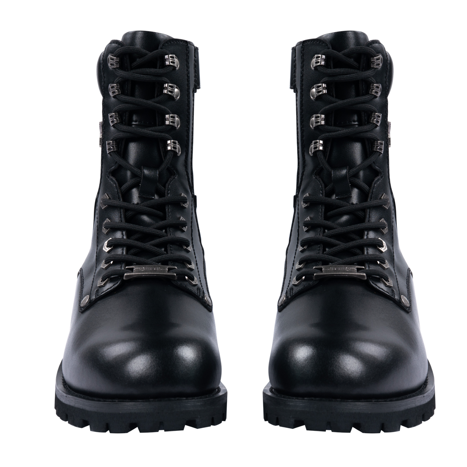 Dream Apparel Men's Motorcycle Riding Boots YKK Zipper Black Faux Leather Side Zipper Low Heel - Image 2