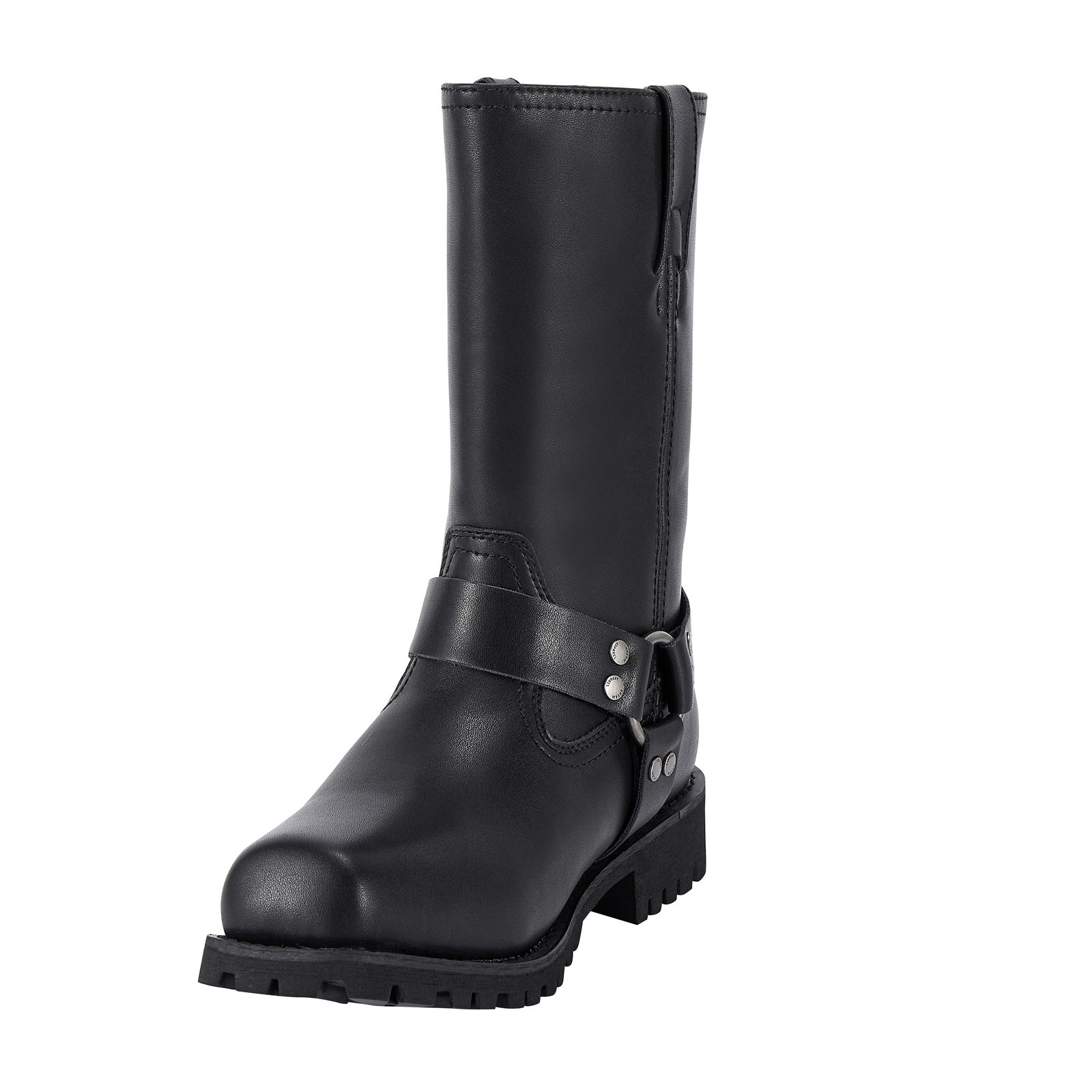 Dream Apparel Men's Motorcycle Riding Mid Calf Biker Boots Square Toe Waterproof Black PU Leather - Image 4