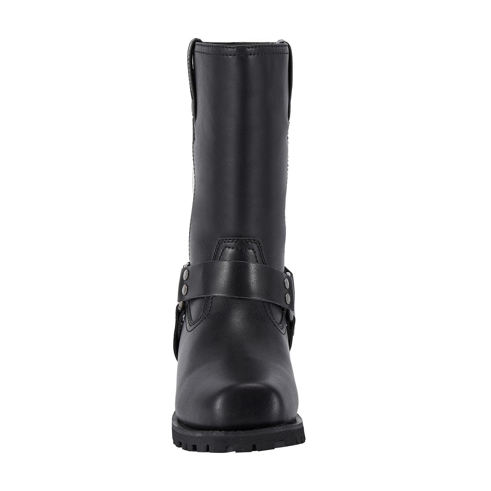 Dream Apparel Men's Motorcycle Riding Mid Calf Biker Boots Square Toe Waterproof Black PU Leather - Image 2