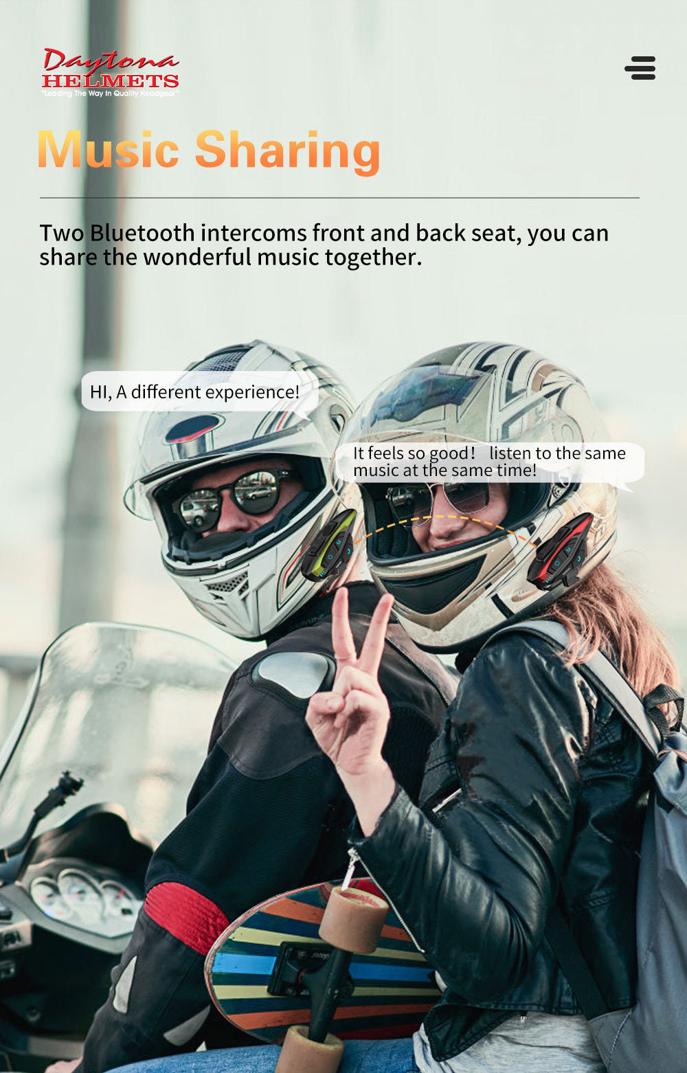 Daytona Helmets Motorcycle Bluetooth Headset - Motorcycle Communication System For All Types of Helmets - 1 - Image 6