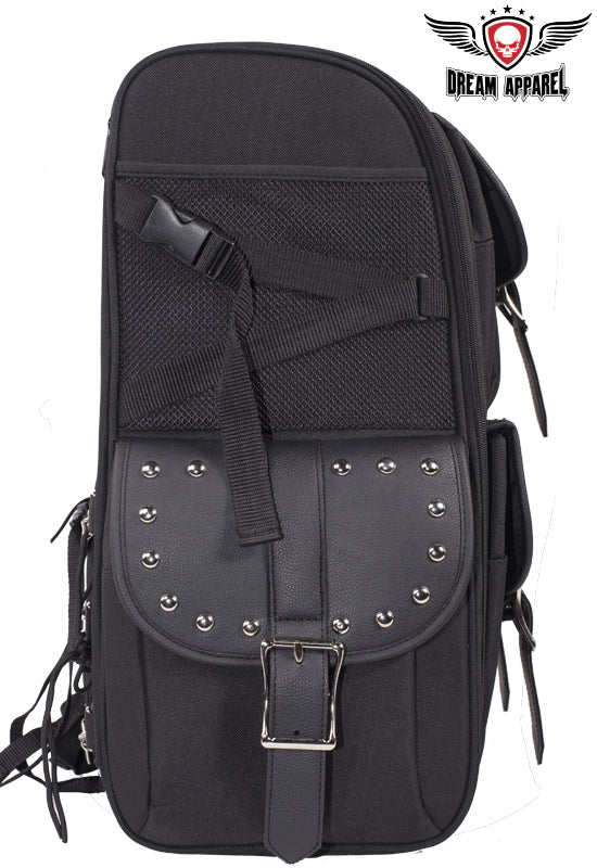 Dream Apparel Large PVC Motorcycle Sissybar Bag With Studs - Image 4