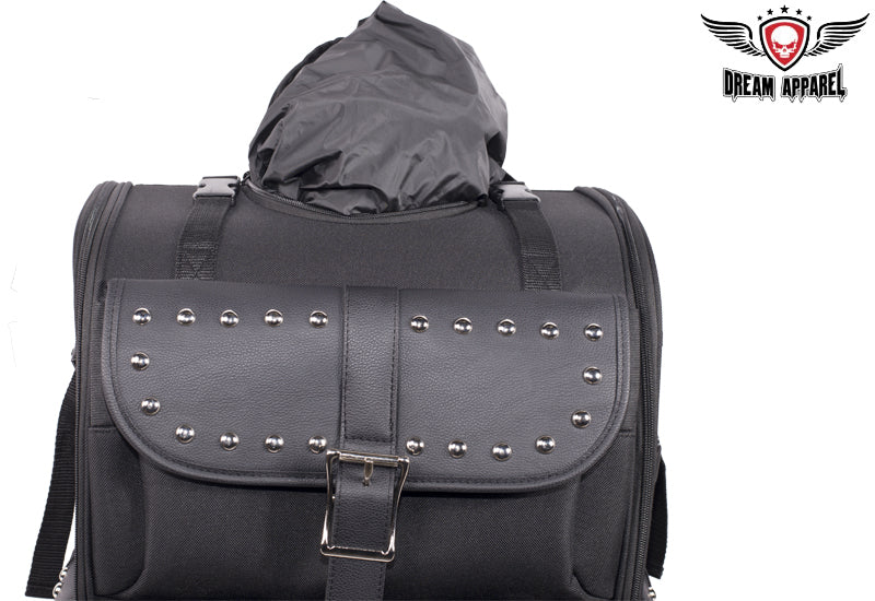 Dream Apparel Large PVC Motorcycle Sissybar Bag With Studs - Image 2