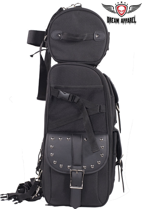 Dream Apparel Large PVC Motorcycle Sissybar Bag With Studs - Image 8