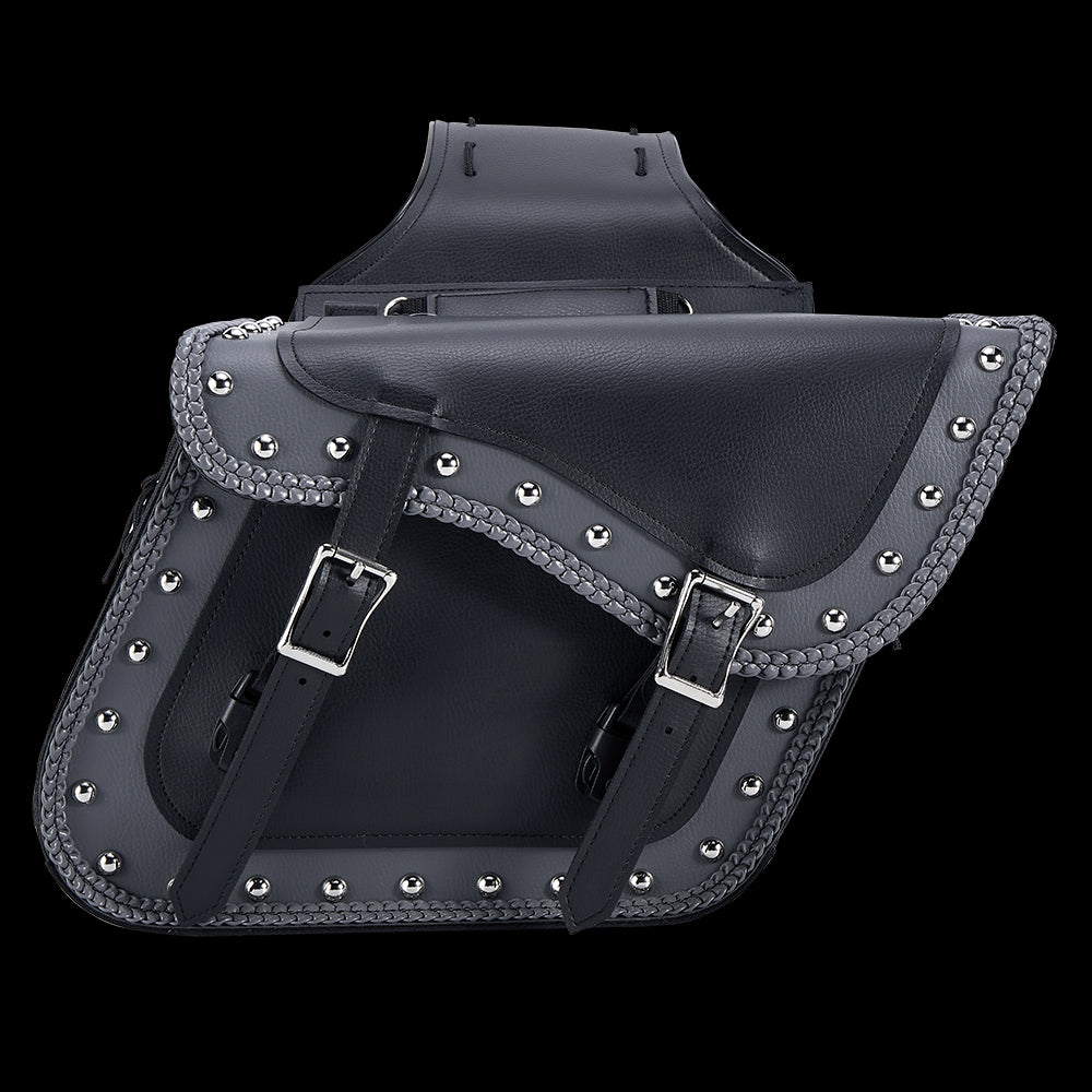 Dream Apparel PVC Motorcycle Saddlebag With Studs - Image 3
