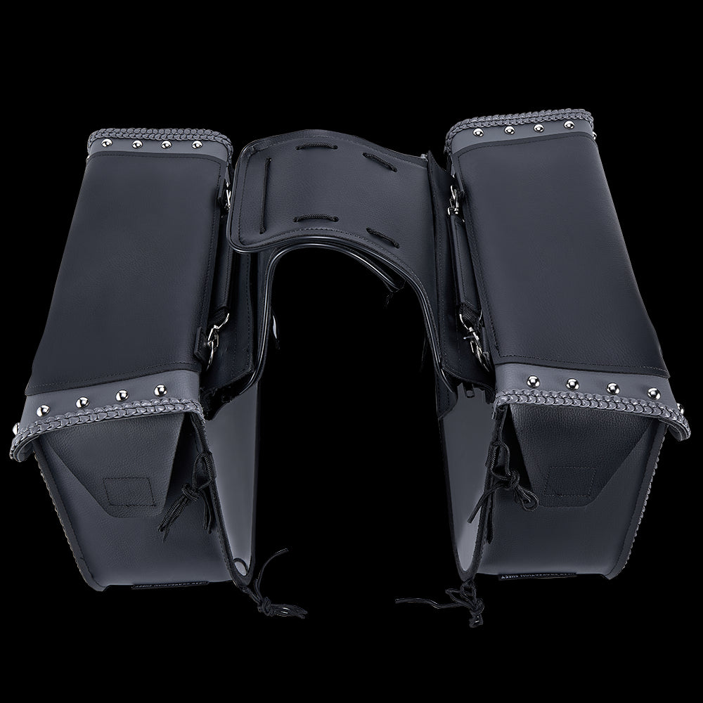 Dream Apparel PVC Motorcycle Saddlebag With Studs - Image 5