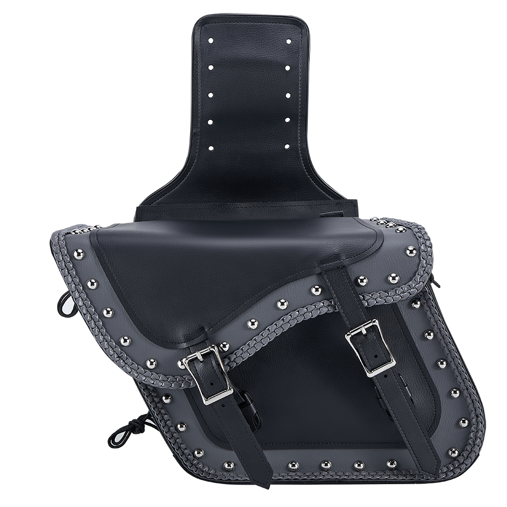 Dream Apparel PVC Motorcycle Saddlebag With Studs - Image 6