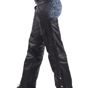 Black Leather Chaps With Orange Straps
