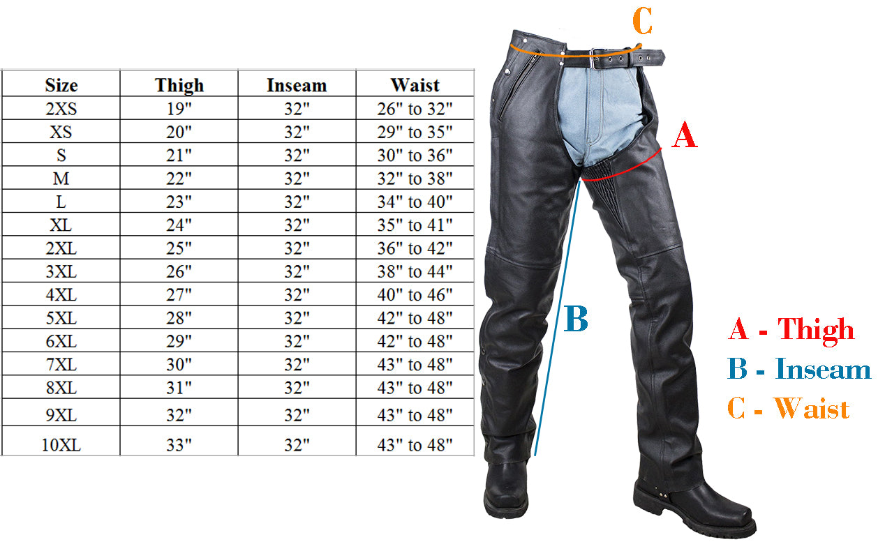 Dream Apparel Cowhide Leather Chaps - Image 9