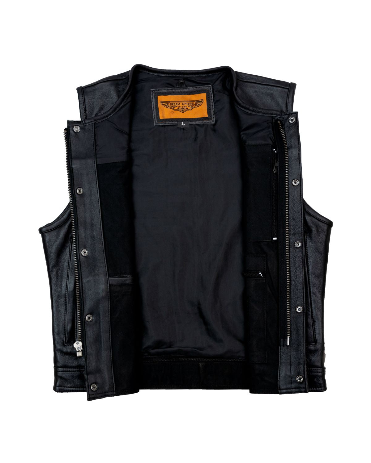 Dream Apparel Men's Motorcycle Club Vest With Black Liner Conceal Gun Pockets - Image 2