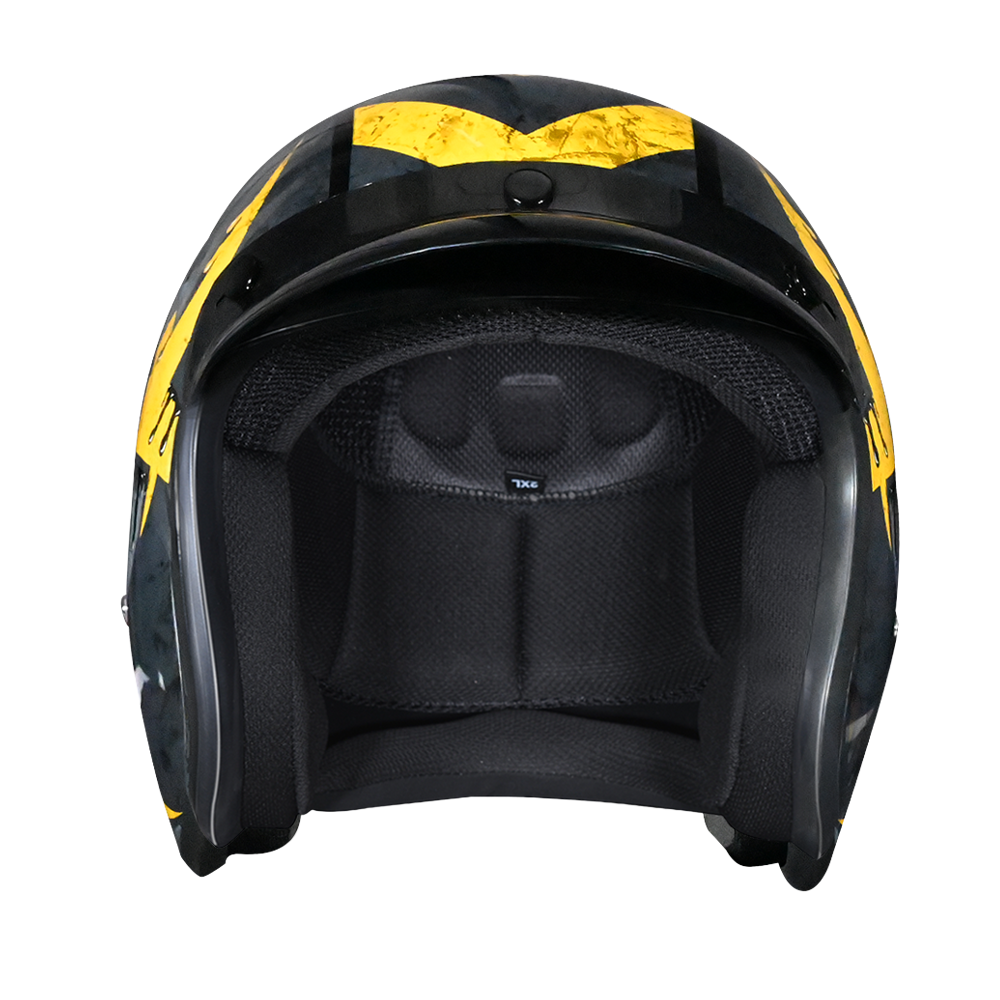 DOT Approved Daytona Cruiser Open Face Motorcycle Helmet - Men, Women & Youth - With Visor & Graphics - W/ Toxic - Image 2