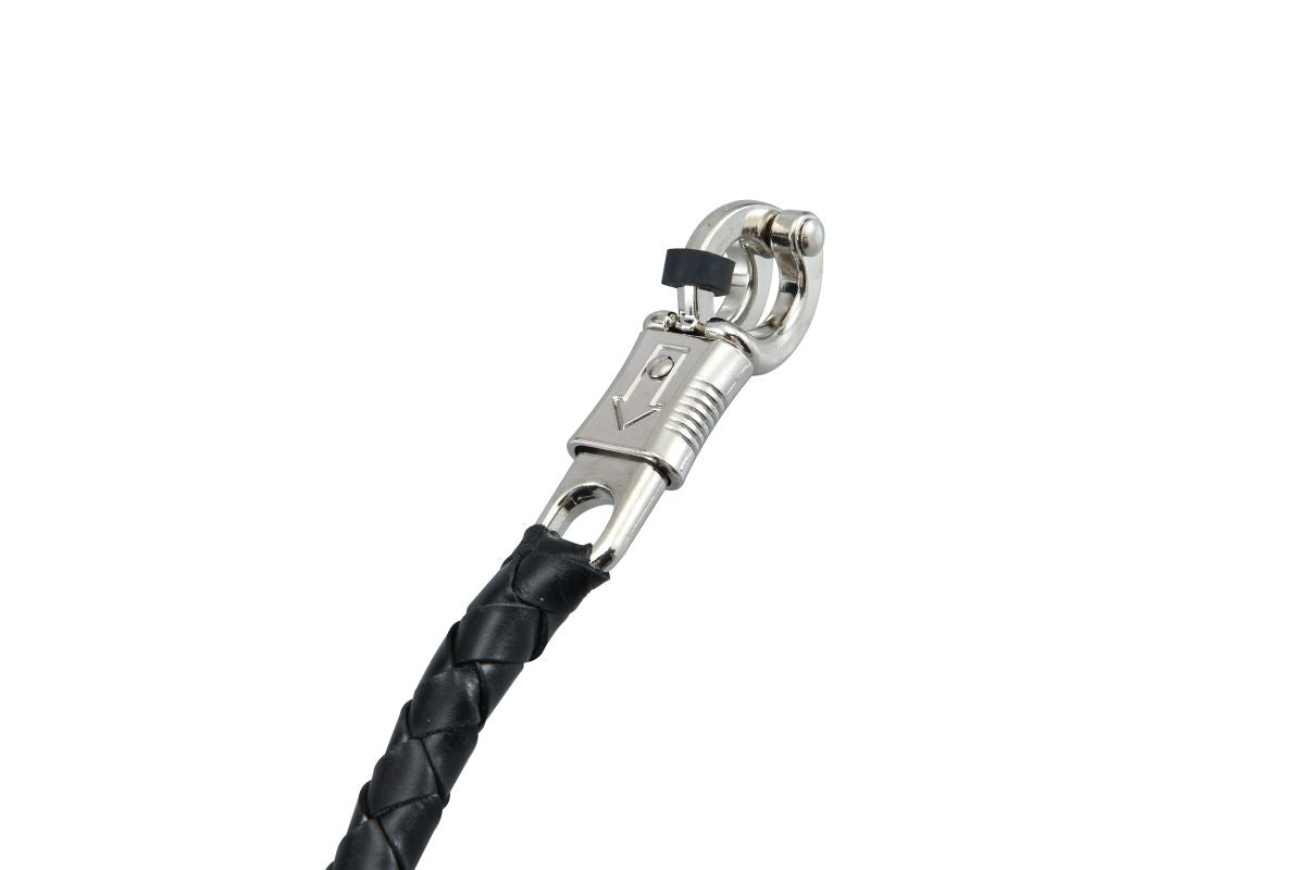 Dream Apparel 36" Long Black Fringed Get Back Whip With Black Pool Ball 8 - Image 2