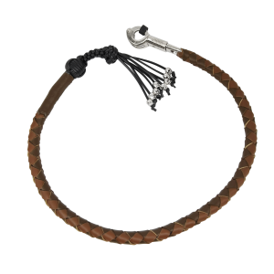 Dream Apparel 36" Long Two Tone Brown Get Back Whip for Motorcycles Monkey Fist and Skulls